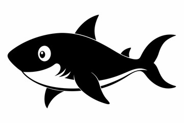 Shark vector illustration, shark jumping isolated on white, shark silhouette, shark vector art