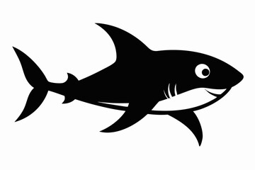 Shark vector illustration, shark jumping isolated on white, shark silhouette, shark vector art