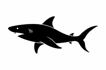 Shark vector illustration, shark jumping isolated on white, shark silhouette, shark vector art