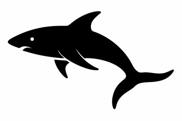 Shark vector illustration, shark jumping isolated on white, shark silhouette, shark vector art