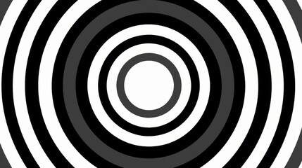 Fototapeta premium graphic design featuring a circular pattern of black and white concentric circles, Minimal 60s geometric design