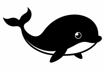 Whale vector illustration, whale jumping isolated on white, whale silhouette, whale vector art