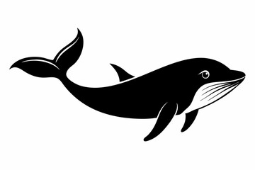 Whale vector illustration, whale jumping isolated on white, whale silhouette, whale vector art