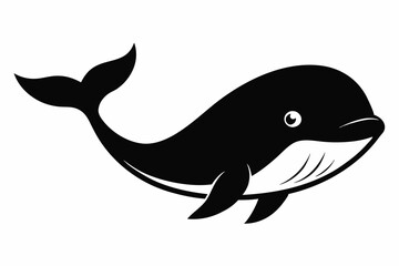 Whale vector illustration, whale jumping isolated on white, whale silhouette, whale vector art