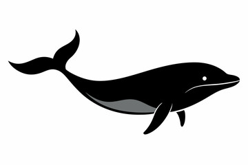 Whale vector illustration, whale jumping isolated on white, whale silhouette, whale vector art