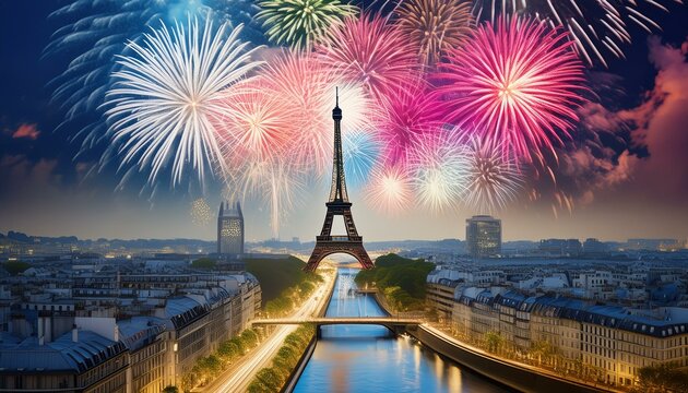 フランスはパリと花火の風景