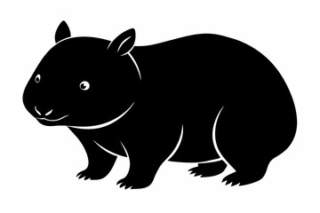 Wombat vector illustration, image of a squirrel, wombat silhouette, wombat vector art
