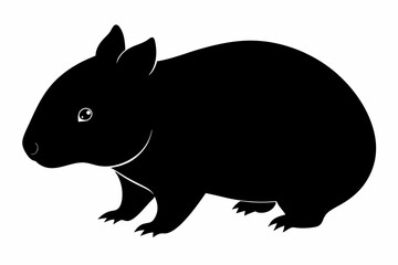 Wombat vector illustration, image of a squirrel, wombat silhouette, wombat vector art
