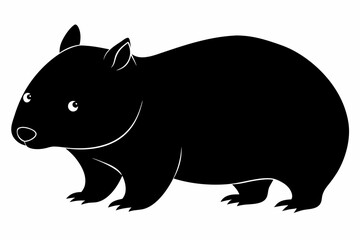 Wombat vector illustration, image of a squirrel, wombat silhouette, wombat vector art
