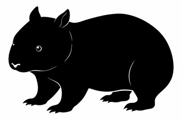 Wombat vector illustration, image of a squirrel, wombat silhouette, wombat vector art
