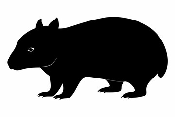 Wombat vector illustration, image of a squirrel, wombat silhouette, wombat vector art
