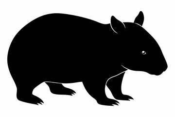 Wombat vector illustration, image of a squirrel, wombat silhouette, wombat vector art

