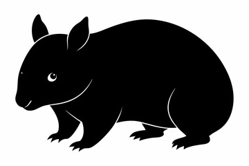 Wombat vector illustration, image of a squirrel, wombat silhouette, wombat vector art
