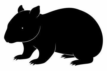 Wombat vector illustration, image of a squirrel, wombat silhouette, wombat vector art
