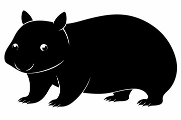 Wombat vector illustration, image of a squirrel, wombat silhouette, wombat vector art
