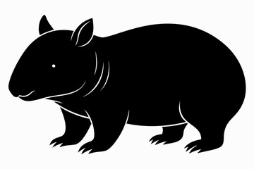Wombat vector illustration, image of a squirrel, wombat silhouette, wombat vector art
