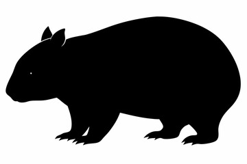 Wombat vector illustration, image of a squirrel, wombat silhouette, wombat vector art
