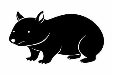 Wombat vector illustration, image of a squirrel, wombat silhouette, wombat vector art
