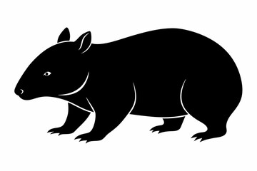 Wombat vector illustration, image of a squirrel, wombat silhouette, wombat vector art
