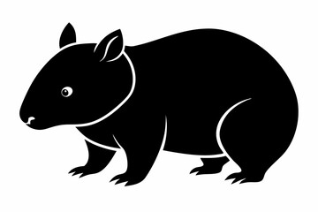 Wombat vector illustration, image of a squirrel, wombat silhouette, wombat vector art
