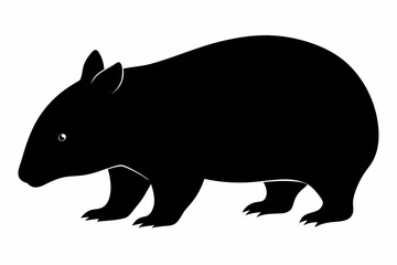 Wombat vector illustration, image of a squirrel, wombat silhouette, wombat vector art
