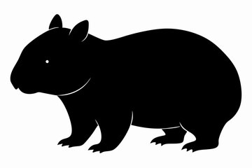 Wombat vector illustration, image of a squirrel, wombat silhouette, wombat vector art
