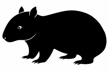 Wombat vector illustration, image of a squirrel, wombat silhouette, wombat vector art

