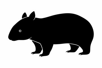 Wombat vector illustration, image of a squirrel, wombat silhouette, wombat vector art
