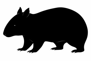 Wombat vector illustration, image of a squirrel, wombat silhouette, wombat vector art

