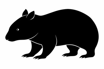 Wombat vector illustration, image of a squirrel, wombat silhouette, wombat vector art
