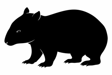 Wombat vector illustration, image of a squirrel, wombat silhouette, wombat vector art
