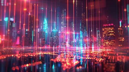 Global Digital Network Visualization Concept with Artificial Intelligence and World Map Integration