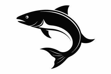 Salmon vector illustration, fish isolated on white, Salmon silhouette, Salmon vector art