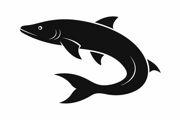 Salmon vector illustration, fish isolated on white, Salmon silhouette, Salmon vector art