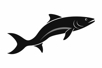 Salmon vector illustration, fish isolated on white, Salmon silhouette, Salmon vector art