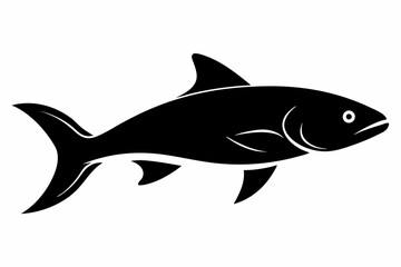 Salmon vector illustration, fish isolated on white, Salmon silhouette, Salmon vector art