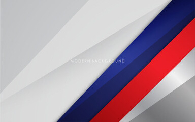 Modern background blue with white and red color