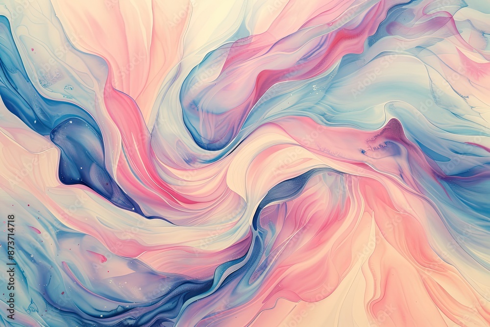 Wall mural a painting of a colorful swirl, captivating swirl of pastel watercolors creating dreamy patterns