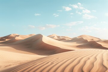 Golden Sand Dunes Under a Clear Sky