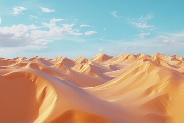 Naklejka premium Golden Desert Under a Blue Sky