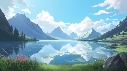 anime clouds, cartoon clear sky