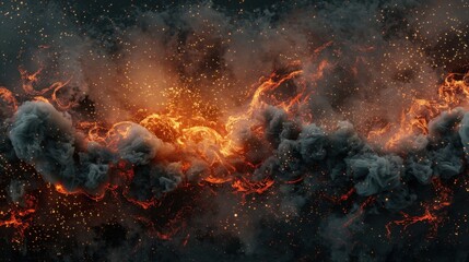 Fototapeta premium Fiery Abstract with Smoke and Sparks