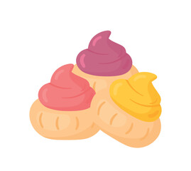 Ice Gem Biscuit Sweet Snack Food Vector Illustration