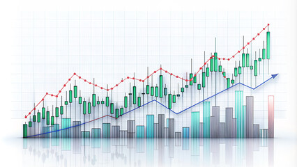 Fototapeta premium Stock Market Graph: Financial Data Analysis and Trading Trends Generative AI