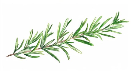 Obraz premium Watercolor Illustration of a Rosemary Sprig