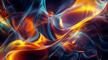 Obraz premium Vivid Abstract Waves Flow Seamlessly in Vibrant Colors