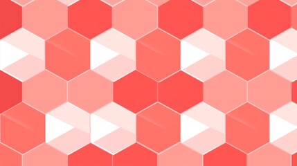 A  pattern of pink and red hexagon shapes, creating a geometric abstract design