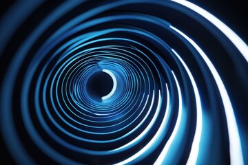 Obraz premium A spiral of blue and white lights