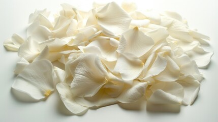 A Pile of Delicate White Rose Petals