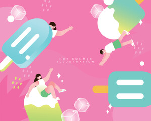 한여름 무더위 캐릭터 일러스트 10
